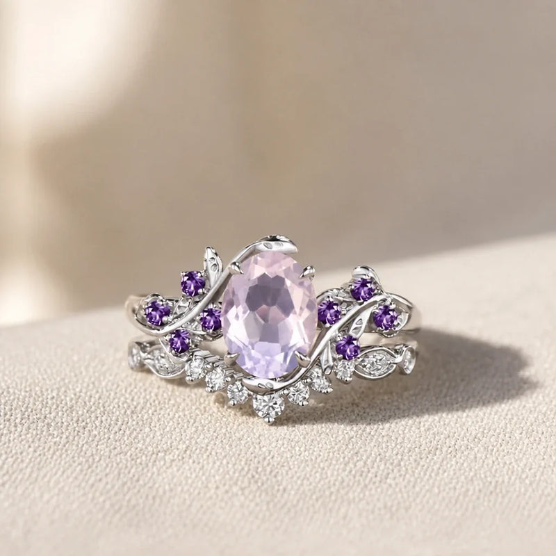 Rulvia | Silver Ring with Oval Cut Gemstone