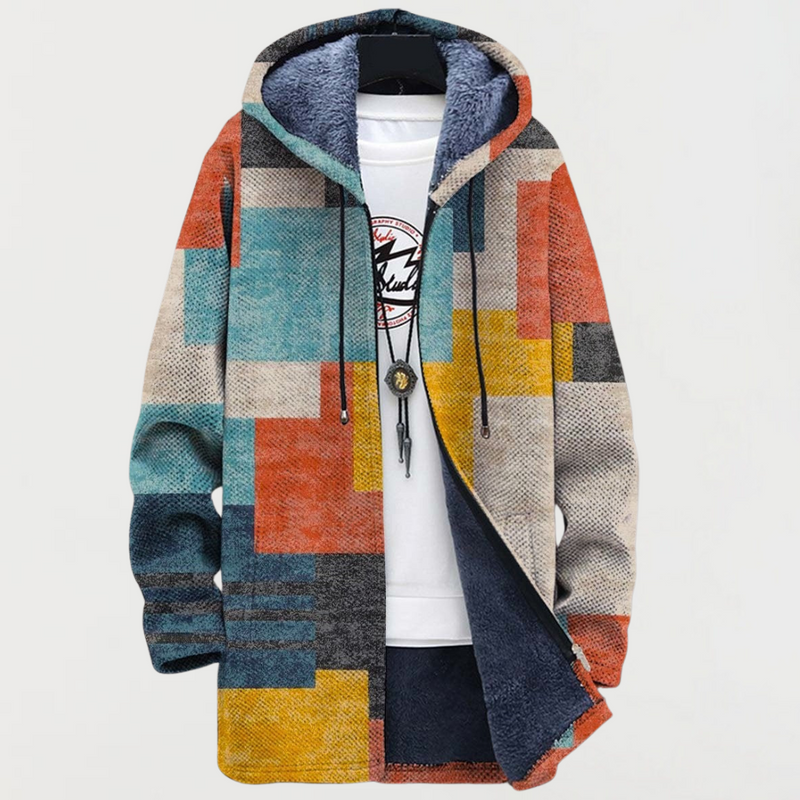 Elyla | Geometric Color Block Coat