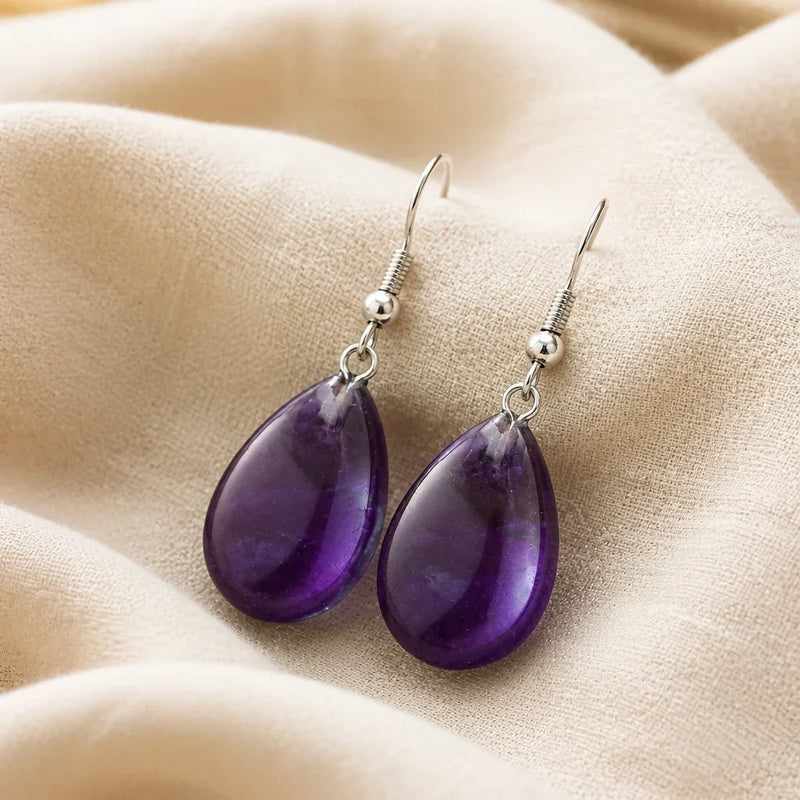 Hely | Silver Teardrop Puff Earrings