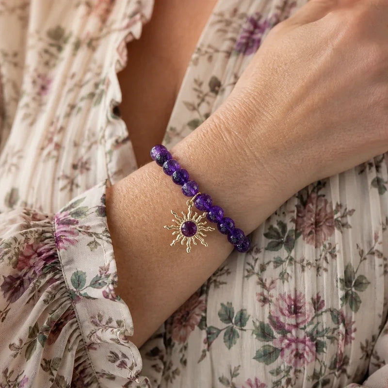 Emenda | Amethyst Bracelet with Sunburst Beads