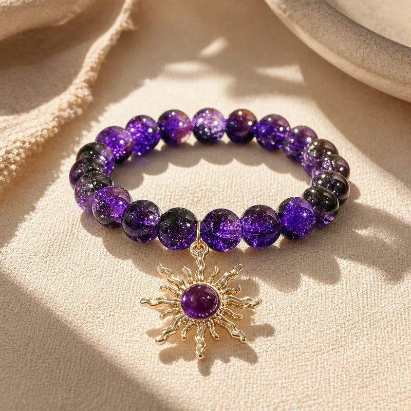 Emenda | Amethyst Bracelet with Sunburst Beads