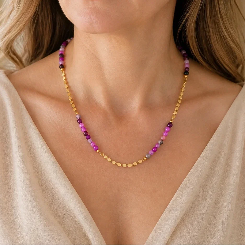 Aurcy | Eternal Amethyst Bead Necklace