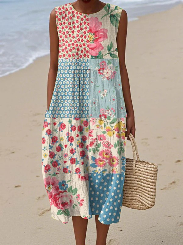 Avva | Patchwork Midi Dress