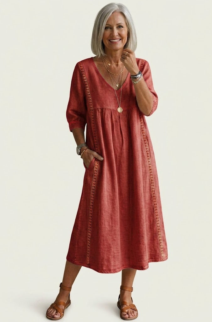 Elrothy | Elegant A-Line Maxi Dress