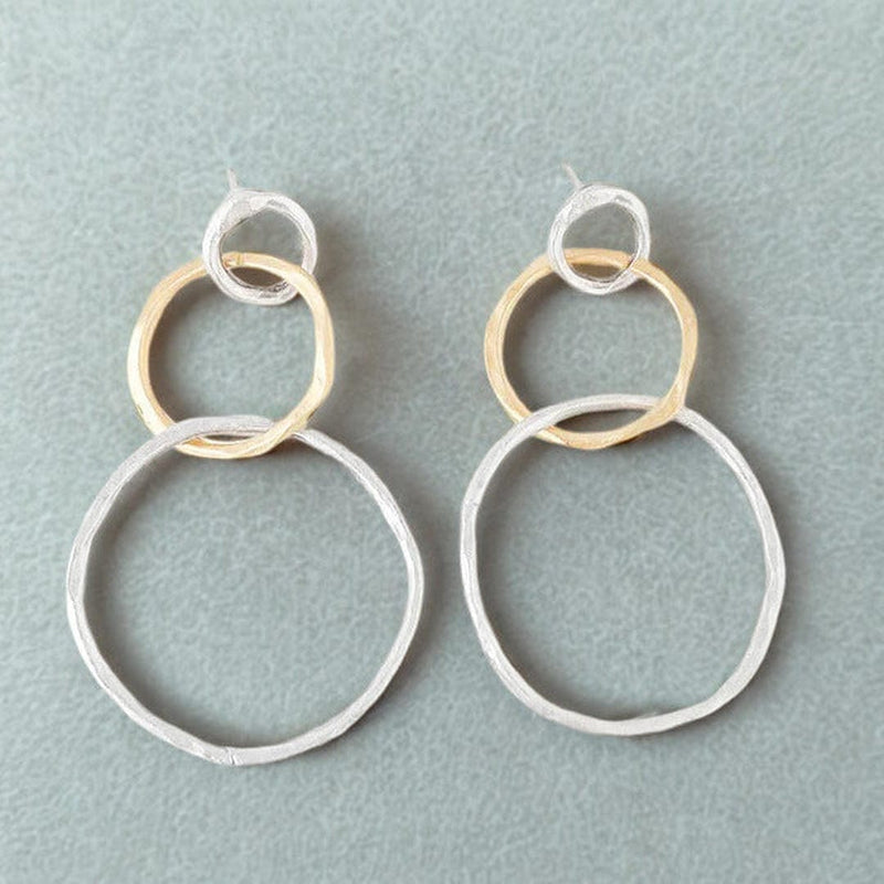 Hosa | Retro Gold and Silver Hoop Earrings