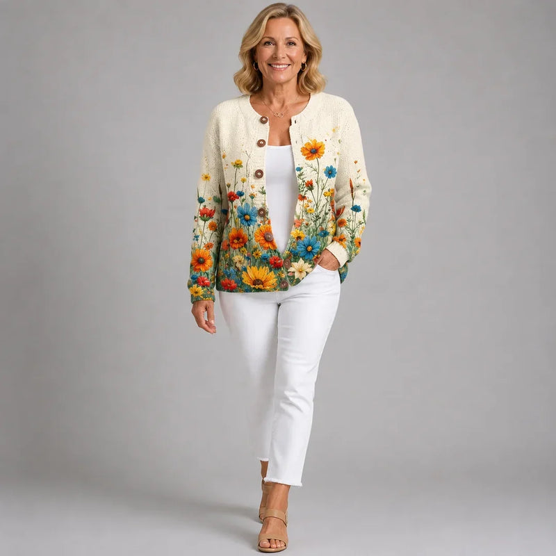 Joolet | Vintage Floral Print Cardigan Sweater