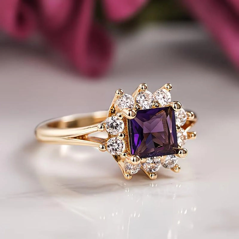 Glrene | Regal Halo Princess Statement Ring