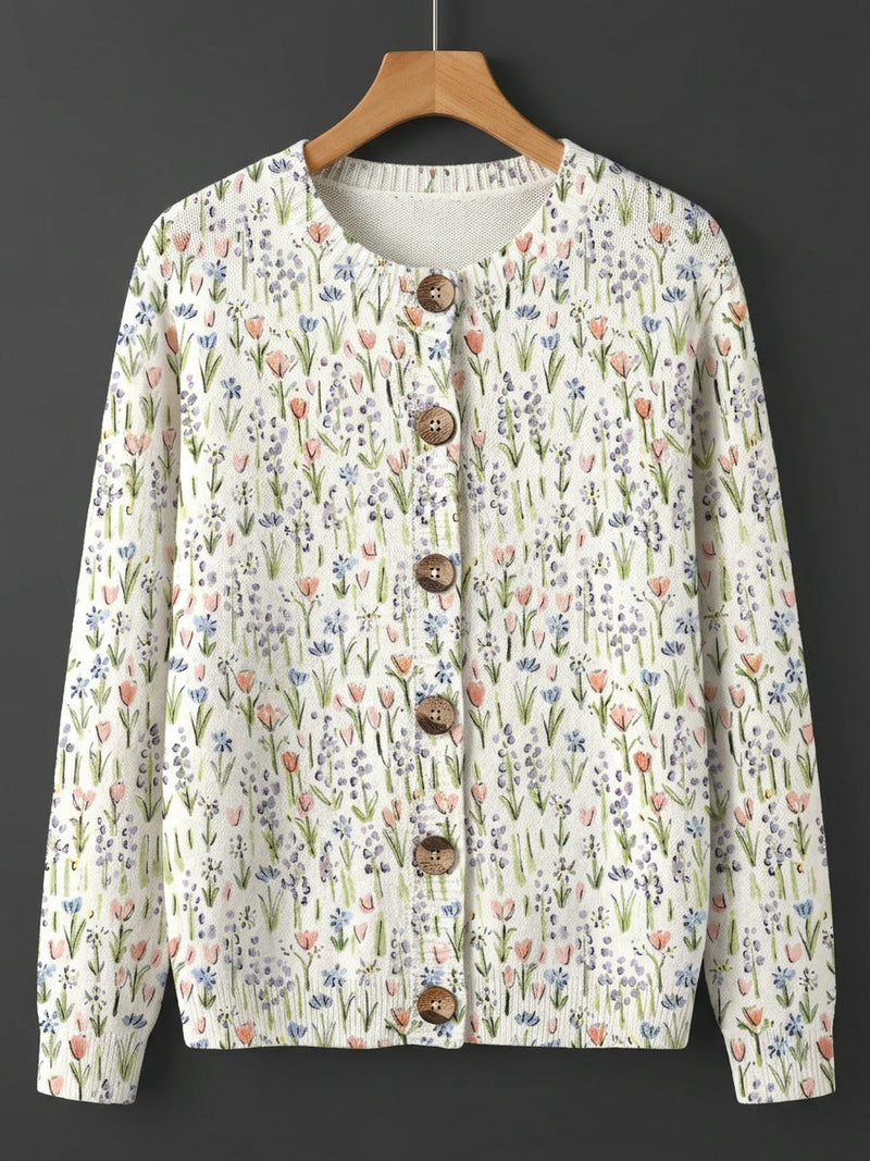 Chtie | Vintage Floral Knit Cardigan