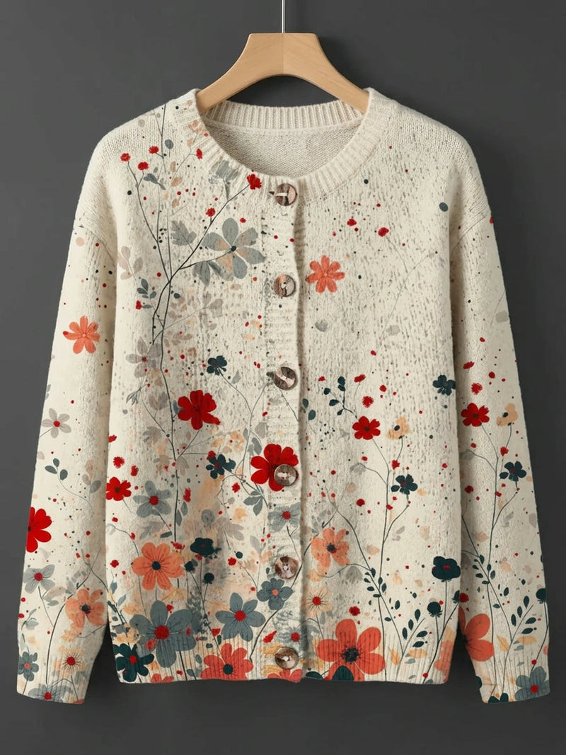 Wenthia | Vintage Floral Knit Cardigan