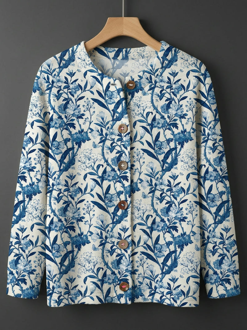 Doily | Vintage Floral Button-Front Cardigan