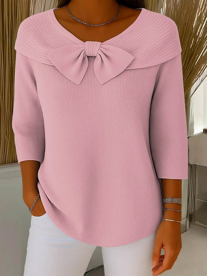 Emice | Jumper with Bow and Round Neckline for