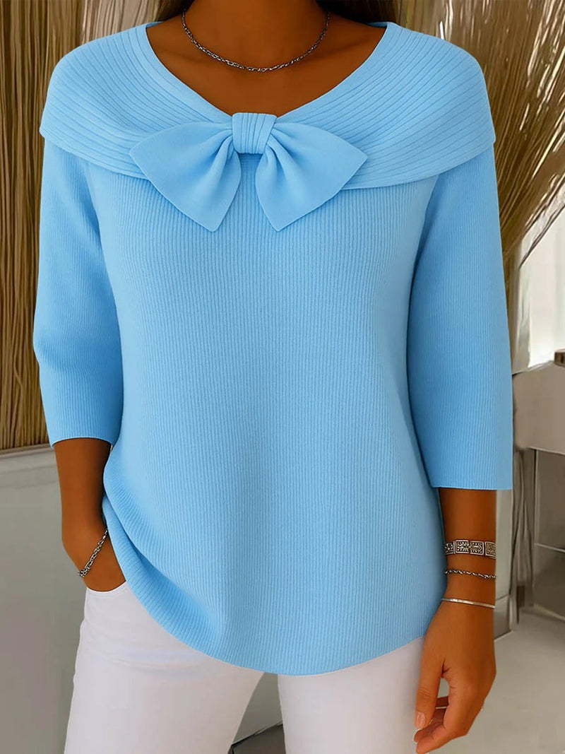 Emice | Jumper with Bow and Round Neckline for