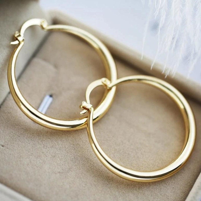 Gely | Brilliant Oversized Gold Hoop Earrings