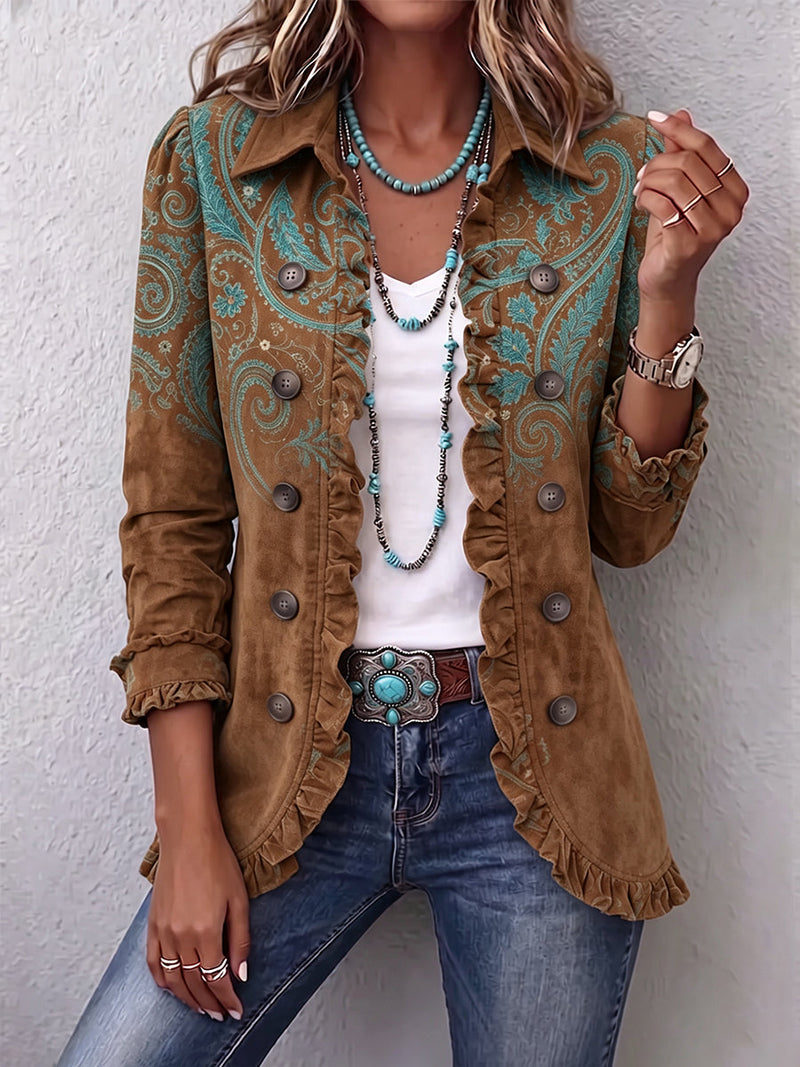 Sata | Paisley Print Ruffle Jacket